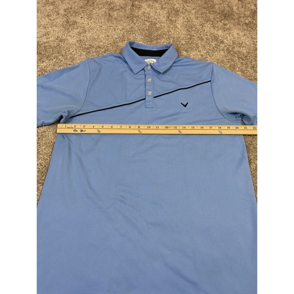Callaway Golf Polo Mens Medium Blue Excellent Short Sleeve Diagonal Stripe Shirt - Picture 7 of 7
